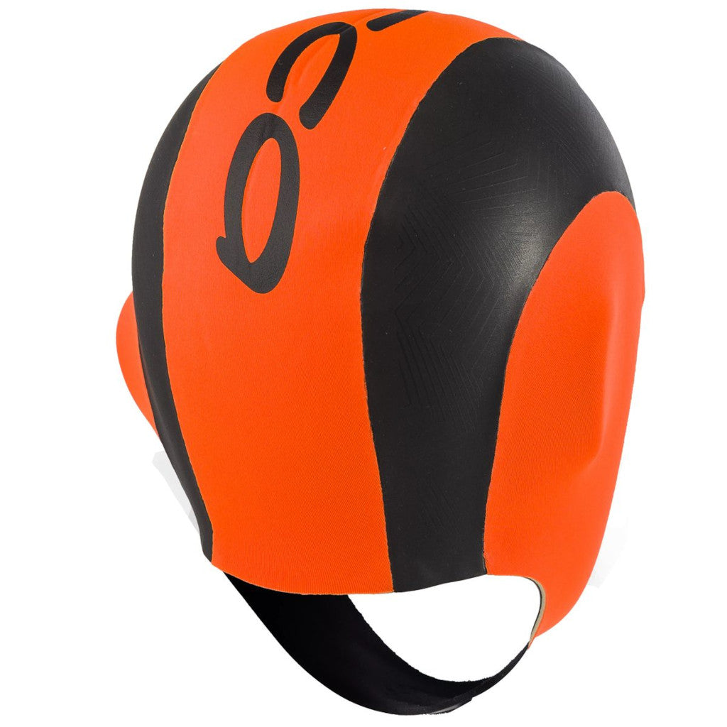 Orca Neopren Schwimmkappe, Swim Cap, Badekappe, Mütze, orange/schwarz