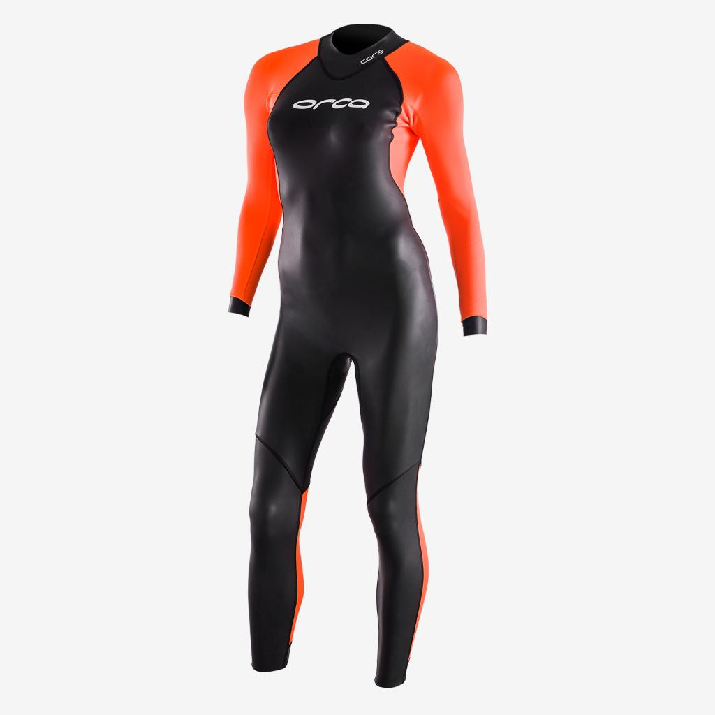 Orca Openwater Core HI-VIS, Neoprenanzug, Damen, schwarz/orange, 2023